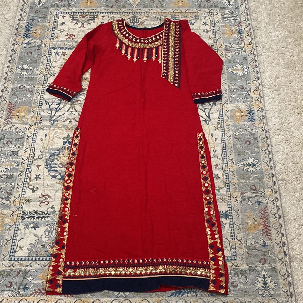 Beautiful red kurta top.